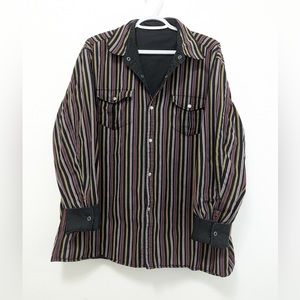 This reversible striped jacket! Fits medium/ large